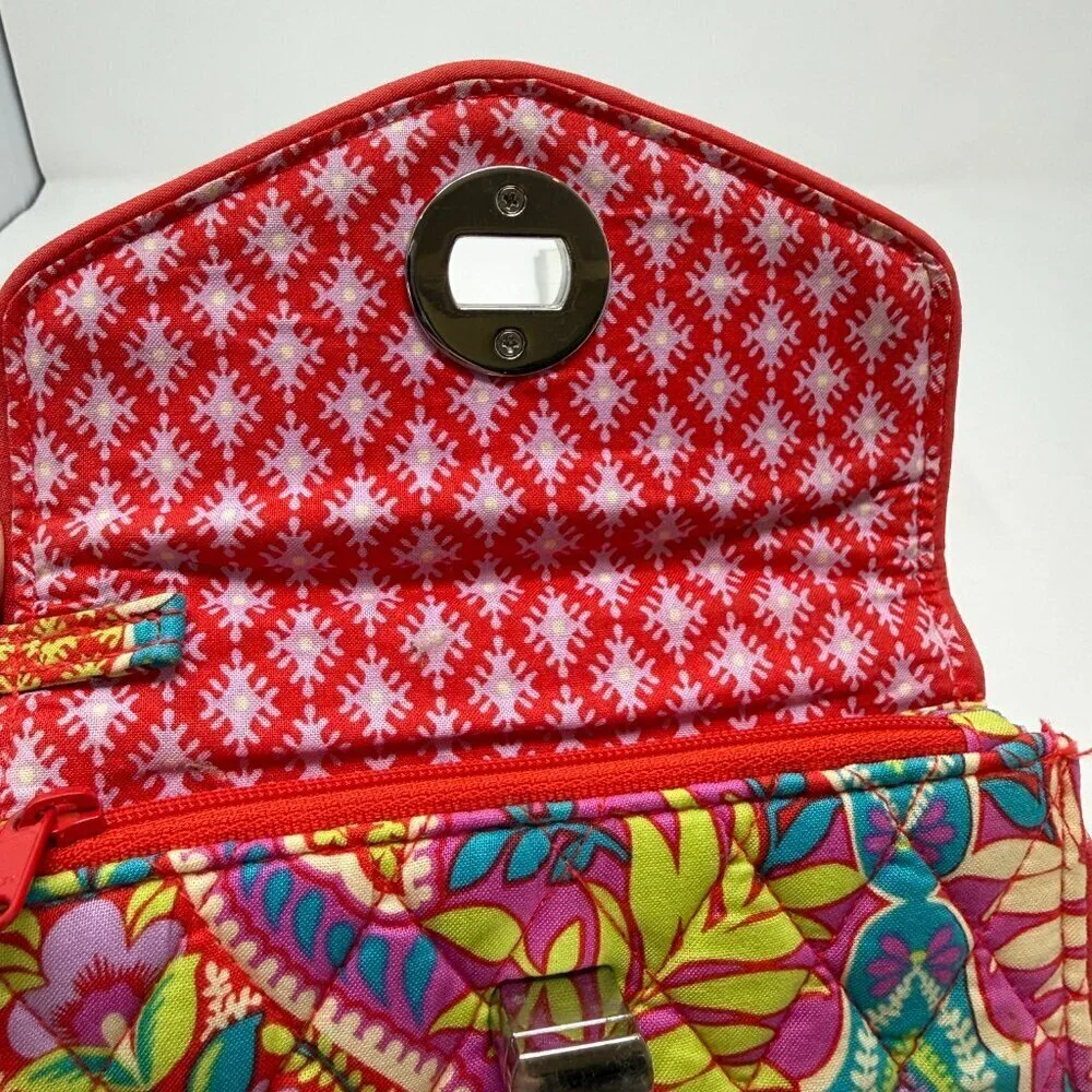 Vera Bradley Turn Lock Wrist Wallet Paisley In Paradise Quilted Wristlet Purse